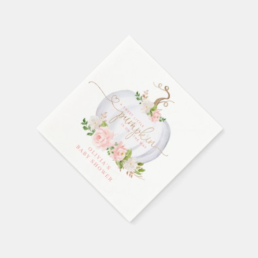 Rosa Kürbis Serviette (Ecke)