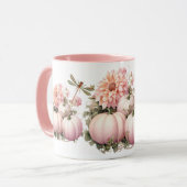 Rosa Kürbis und Libellen Tasse (Vorderseite Links)