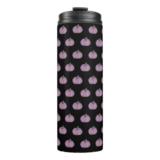  Rosa Kürbis und schwarz Thermosbecher (Vorderseite)