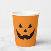 Rosa Kürbislaterne Kürbis Halloween Pappbecher (Rückseite)