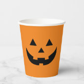 Rosa Kürbislaterne Kürbis Halloween Pappbecher (Vorderseite)