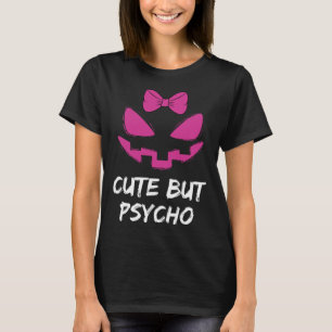 Rosa Kürbislaterne Niedlich, aber Psycho T-Shirt