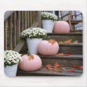 Rosa Kürbisse mit Herbst-Mums Mousepad (Vorne)