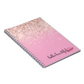 Rosa Kuss Lippen Röte Glitter Notizblock (Rechte Seite)
