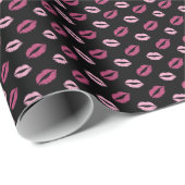 Rosa Küsse Geschenkpapier (Rolleneckpunkt)