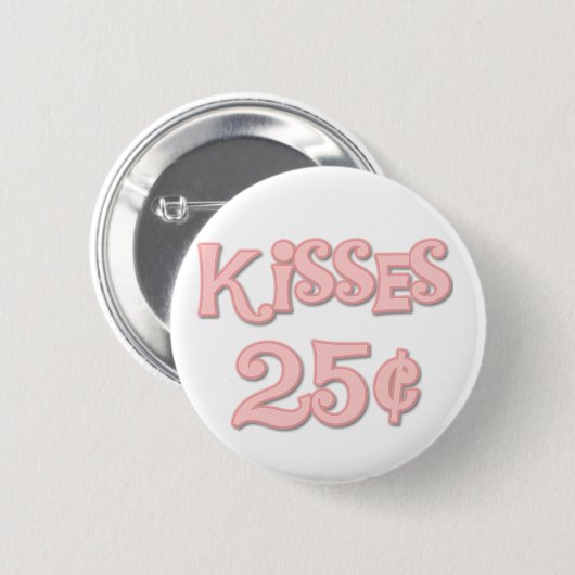 Rosa küsst 25 Cents Button (Vorne & Hinten)