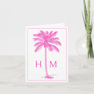 Rosa Küsten-Palmetto-Palme Monogramm