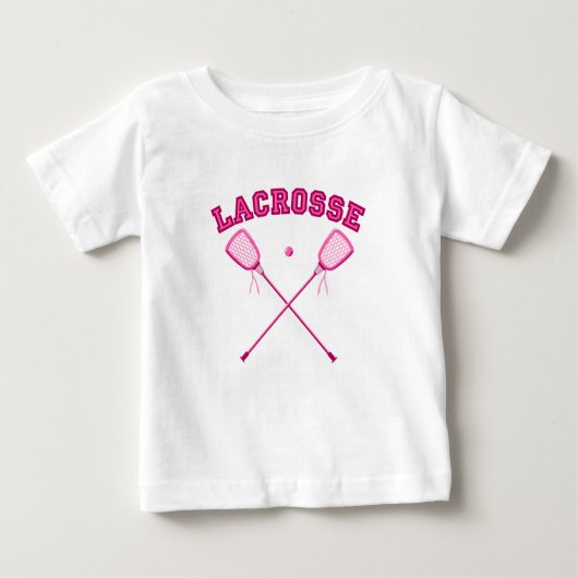 Rosa Lacrosse-Logo Baby T-shirt (Vorderseite)