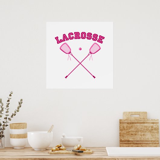 Rosa Lacrosse-Logo Poster (Küche)