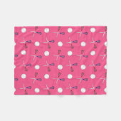 Rosa Lacrosse-Muster Fleecedecke (Vorderseite (Horizontal))