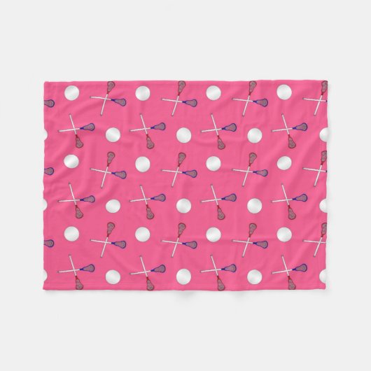 Rosa Lacrosse-Muster Fleecedecke (Vorderseite (Horizontal))