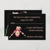 Rosa Lady Slipper Orchid RSVP Cards (Vorne/Hinten)
