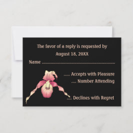 Rosa Lady Slipper Orchid RSVP Cards Karte