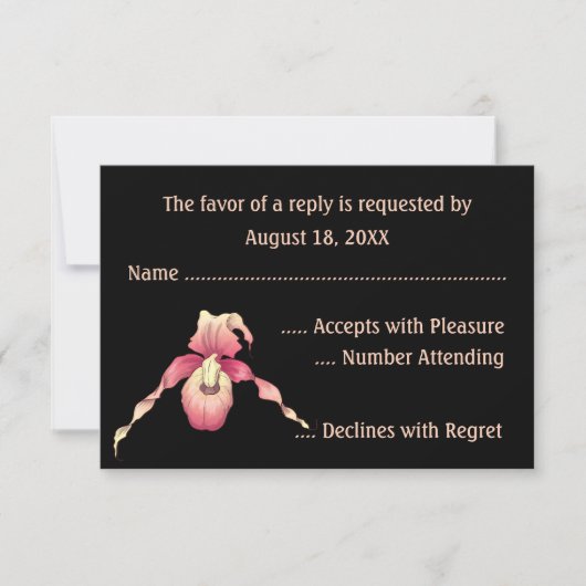 Rosa Lady Slipper Orchid RSVP Cards Karte (Vorderseite)