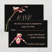 Rosa Lady Slipper Orchid RSVP Cards Karte (Vorne/Hinten)