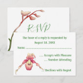 Rosa Lady Slipper Orchid RSVP Cards Karte (Vorne/Hinten)