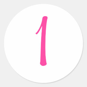 Rosa Ladybug-Aufkleber mit Nummer Runder Aufkleber