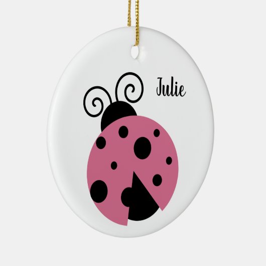 Rosa Ladybug Ornament Round (Rechts)