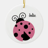 Rosa Ladybug Ornament Round (Vorne)