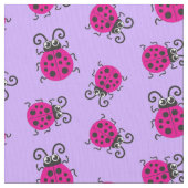 Rosa Ladybugs grafische Kunstmuster Stoff (Nahaufnahme)