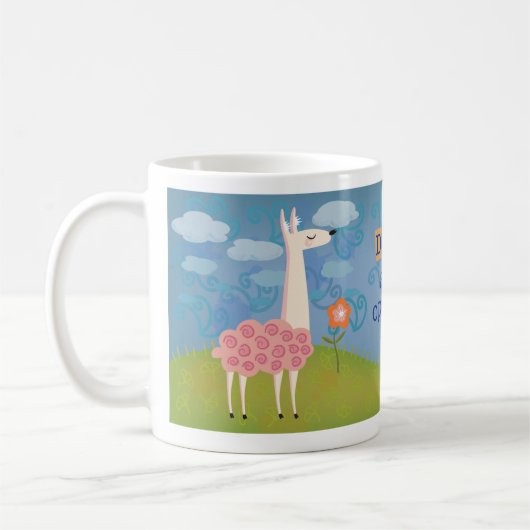 Rosa Lama auf Gipfel-Tasse Kaffeetasse (Links)