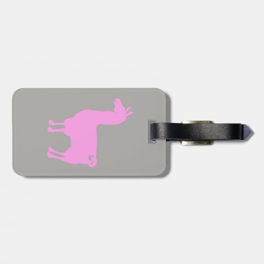 Rosa Lama-Gepäckanhänger Gepäckanhänger (Rückseite horizontal)
