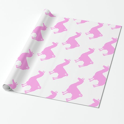 Rosa Lama-Packpapier Geschenkpapier (Ungerollt)