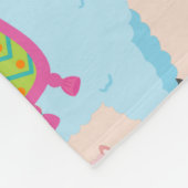 rosa Lama- und Kaktusmuster Fleecedecke (Ecke)