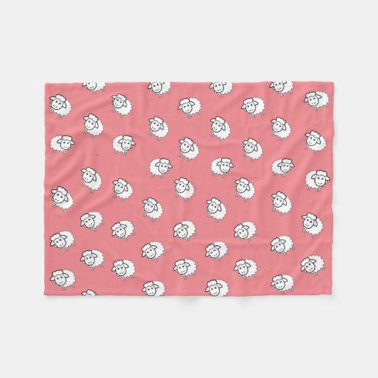 Rosa Lamm Fleecedecke (Vorderseite (Horizontal))