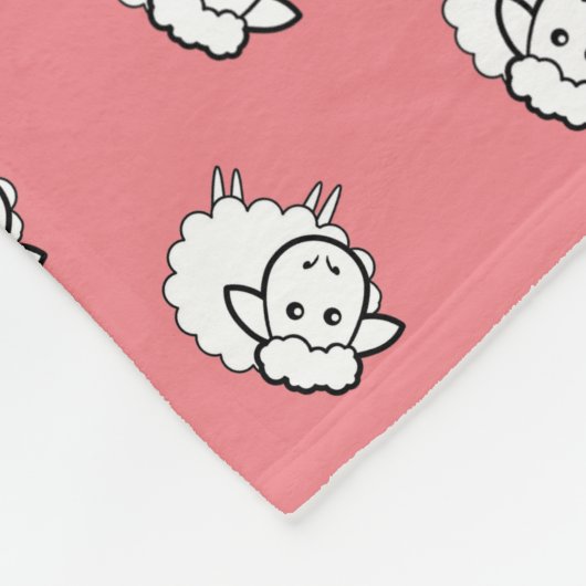 Rosa Lamm Fleecedecke (Ecke)