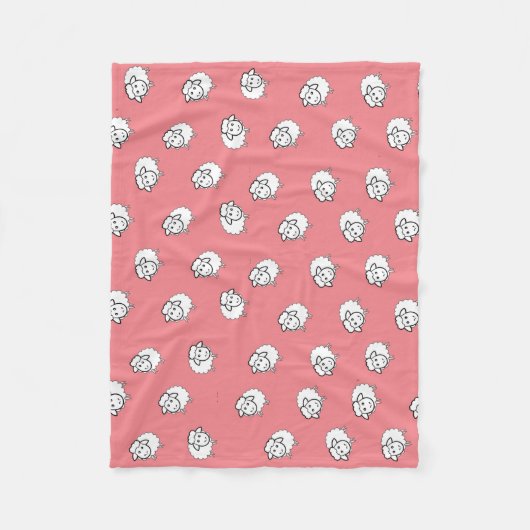 Rosa Lamm Fleecedecke (Vorderseite)