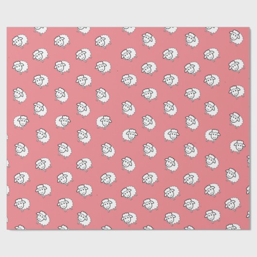 Rosa Lamm Geschenkpapier (Flach)