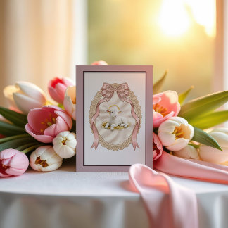 Rosa Lamm Gottes Ostern Karte