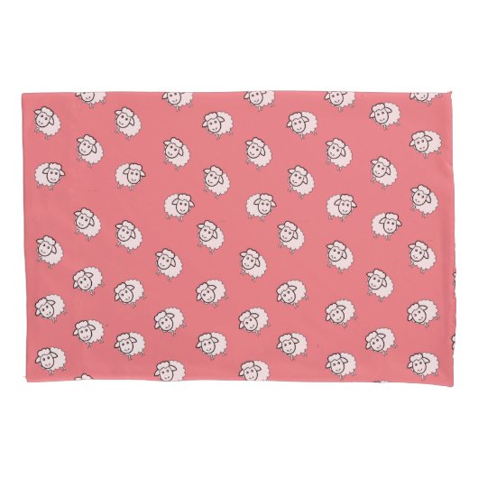 Rosa Lamm Kissenbezug (Vorderseite)