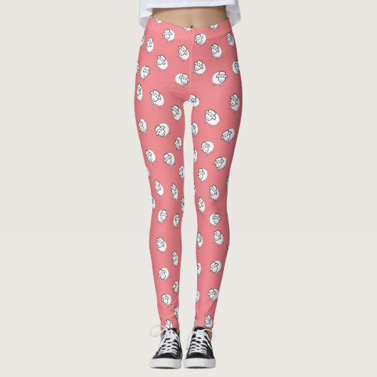 Rosa Lamm Leggings (Vorderseite)