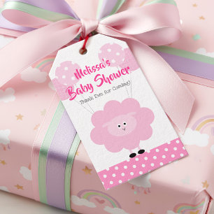 Rosa Lamm Mädchen Baby Shower Süß Kawaii Modern Geschenkanhänger