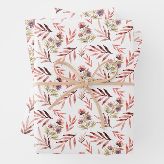 Rosa Land Rustikale Wildblumen Geschenkpapier Set (Beispiel)