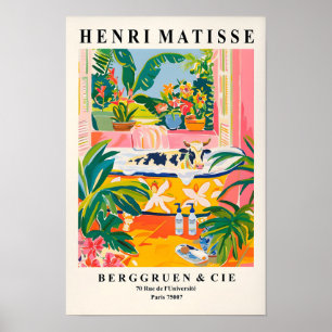 Rosa Landhausdeko, Kuh in Badewanne Kunstprint, Ru Poster