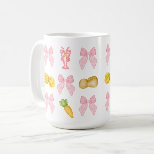 Rosa Languste Party Kaffeetasse (Vorderseite Links)