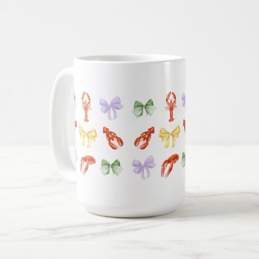 Rosa Languste Party Kaffeetasse (Vorderseite Links)