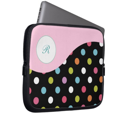 Rosa Laptop-Monogramm-Hülse Laptopschutzhülle (Vorne Rechts)