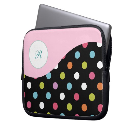 Rosa Laptop-Monogramm-Hülse Laptopschutzhülle (Vorderseite Links)