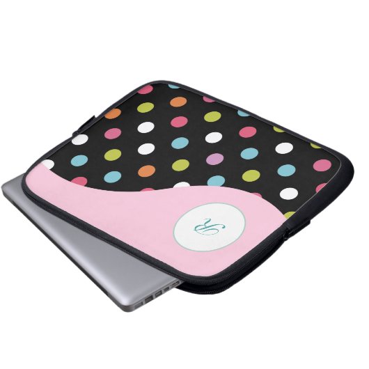 Rosa Laptop-Monogramm-Hülse Laptopschutzhülle (Vorne Knopf)