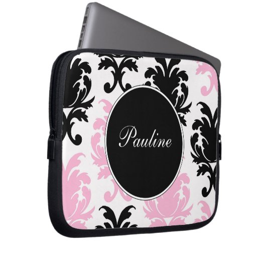 Rosa Laptop-Monogramm-Hülsen Laptopschutzhülle (Vorne Rechts)