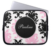 Rosa Laptop-Monogramm-Hülsen Laptopschutzhülle (Vorderseite)