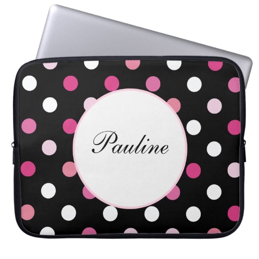 Rosa Laptop-Monogramm-Hülsen Laptopschutzhülle (Vorderseite)