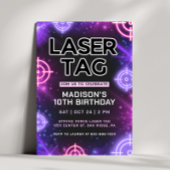 Rosa Laser Tag Glow Geburtstag Einladung