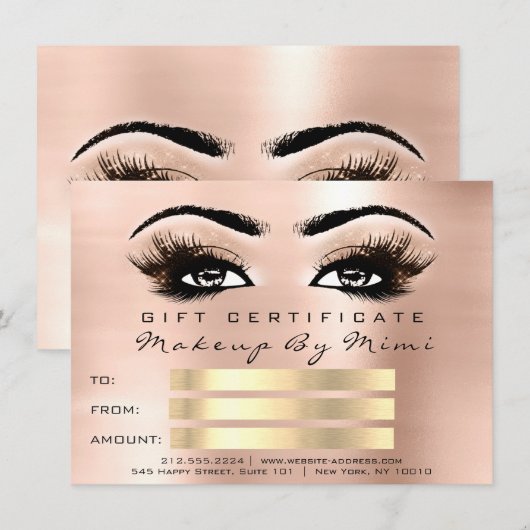 Rosa Lashes Makeup Artist Certificate Gift (Vorne/Hinten)