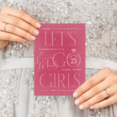 Rosa Lasse Go Girls Junggeselinnen-Abschied Einladung