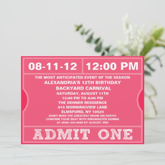 Rosa lassen ein einladung (Stehend Vorderseite)